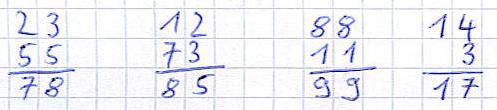 Mathematik: Schriftliches Addieren Beispiele für schriftliche Addition