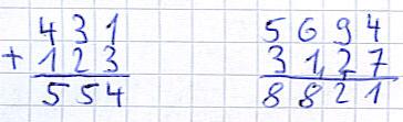 Schriftliche Addition groesserer Zahlen Schrifltiche Addition groesserer Zahlen
