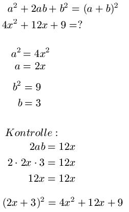 Binomische Formeln Faktorisieren 1
