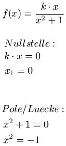 Funktionsschar Beispiel 1 Nullstelle Pole Lücke