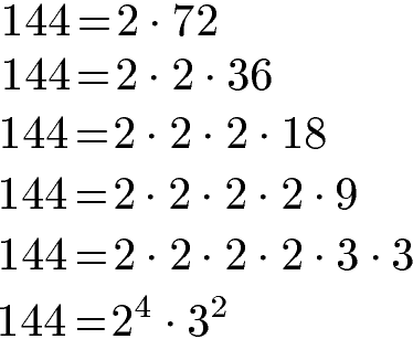 ggT für 3 Zahlen Teil 2: Primfaktorzerlegung für Zahl 144