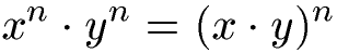 Potenzen multiplizieren: gleicher Exponent Formel