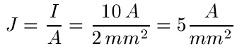 Elektrische Stromdichte Beispiel 1