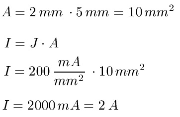 Elektrische Stromdichte Beispiel 2