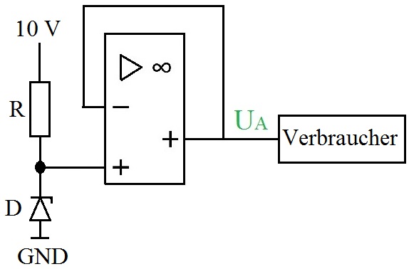 Impedanzwandler mit Zenerdiode