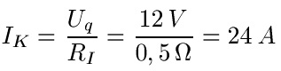 Kurzschlussstrom berechnen Beispiel 1