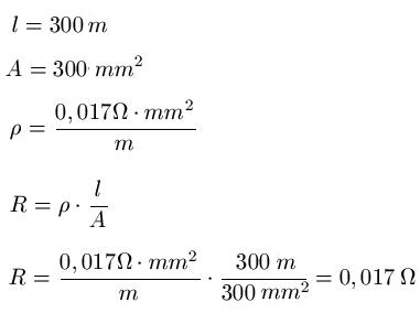 Leiterwiderstand bzw. Widerstand Leitung Beispiel 1