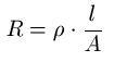 Leiterwiderstand, Widerstand Leitung Formel Gleichung