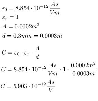 Plattenkondensator Aufgabe 2a
