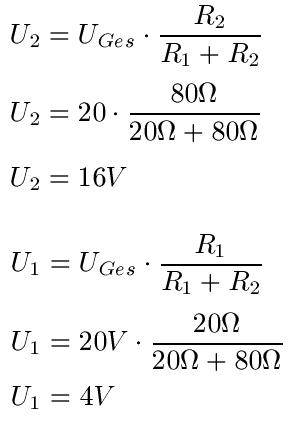Spannungsteiler Aufgabe 1b