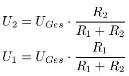 Spannungsteiler unbelastet Formel