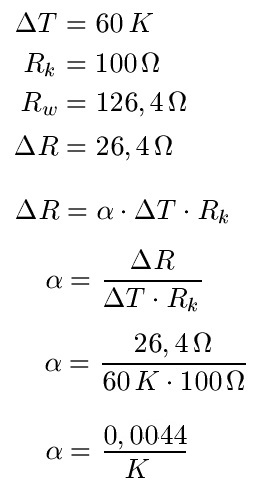 Temperatur Widerstand Beispiel 2