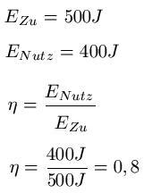 Wirkungsgrad Elektrotechnik Beispiel