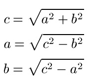 a2 + b2 = c2 umstellen