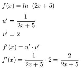 Ableitung ln(2x+5)