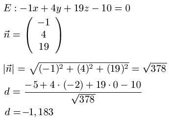  Abstand Punkt Ebene Beispiel 1
