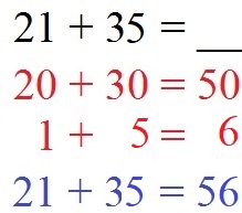 Addition halbschriftlich Beispiel