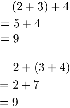 Assoziativgesetz Addition Beispiel 1