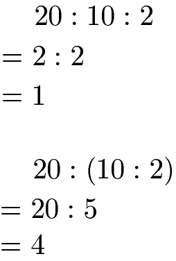 Assoziativgesetz Division Beispiel 1