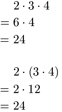 Assoziativgesetz Multiplikation Beispiel 1