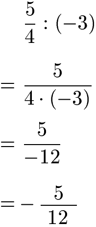 Brüche dividieren mit ganzen Zahlen (negativen Zahlen) Beispiel