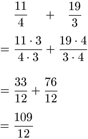 Gemischte Zahlen addieren Beispiel 1d