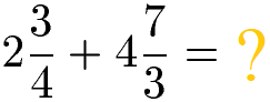 Gemischte Zahlen (gemischte Brüche) addieren Beispiel