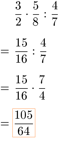 Brüche dividieren und multiplizieren Beispiel 1