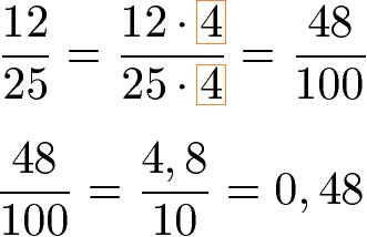 Brüche in Dezimalzahl: Bruch erweitern