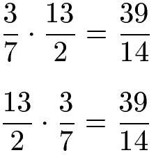 Brüche multiplizieren Kommutativgesetz Beispiel