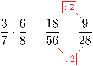 Brüche multiplizieren und kürzen Beispiel