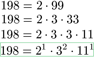 Brüche subtrahieren: Zerlegen in Primfaktoren Beispiel 198