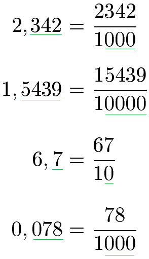 Dezimalzahlen in Bruch Beispiel 1