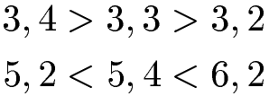 Dezimalzahlen sortieren Beispiel 2