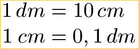 Dezimeter in Zentimeter Umrechnung