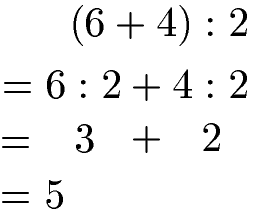 Distributivgesetz Division Beispiel 1 mit natürlichen Zahlen