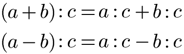 Distributivgesetz Division Formel