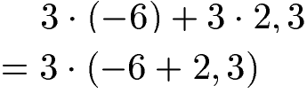 Distributivgesetz Multiplikation Beispiel 2 mit ganzen Zahlen
