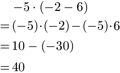Distributivgesetz Subtraktion mit negativen Zahlen
