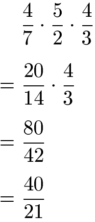 Drei Brüche multiplizieren und kürzen