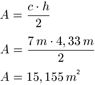 Dreieck Flächeninhalt berechnen Beispiel