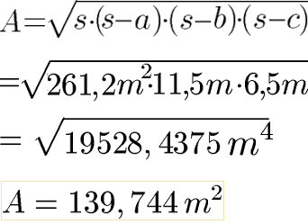 Dreieck Fläche mit Umfang berechnen