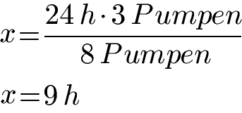 Dreisatz antiproportional Beispiel mit Formel berechnet