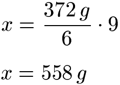 Dreisatz proportional Beispiel 1