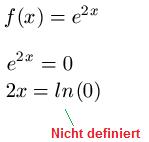 E-Funktion Nullstelle Beispiel 1