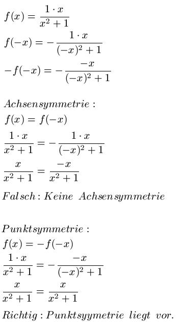 Funktionsschar Beispiel 1 Symmetrie