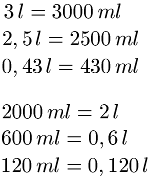 Liter und Milliliter umrechnen