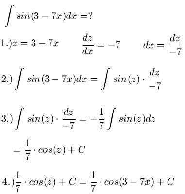 Integration durch Substitution Beispiel 2