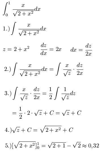 Integration durch Substitution Beispiel 3