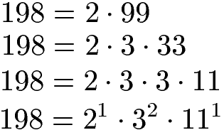 kgV für 3 Zahlen Teil 3: Primfaktorzerlegung Zahl 198